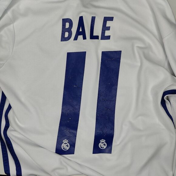 Adidas Real Madrid Bale #11 2016 Size Small Soccer Futbol Jersey Long Sleeve - Picture 6 of 9